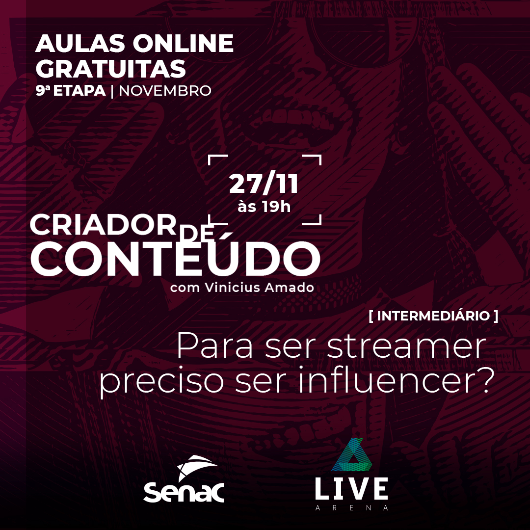 LiveArenaBR's tweet photo. Tem vontade de criar conteúdo para internet?
Não perca nossa live de hoje com @vini_amado.  
 
Acesse a live pelo link: https://t.co/IObS2kbioD https://t.co/R5UaBrQXeg