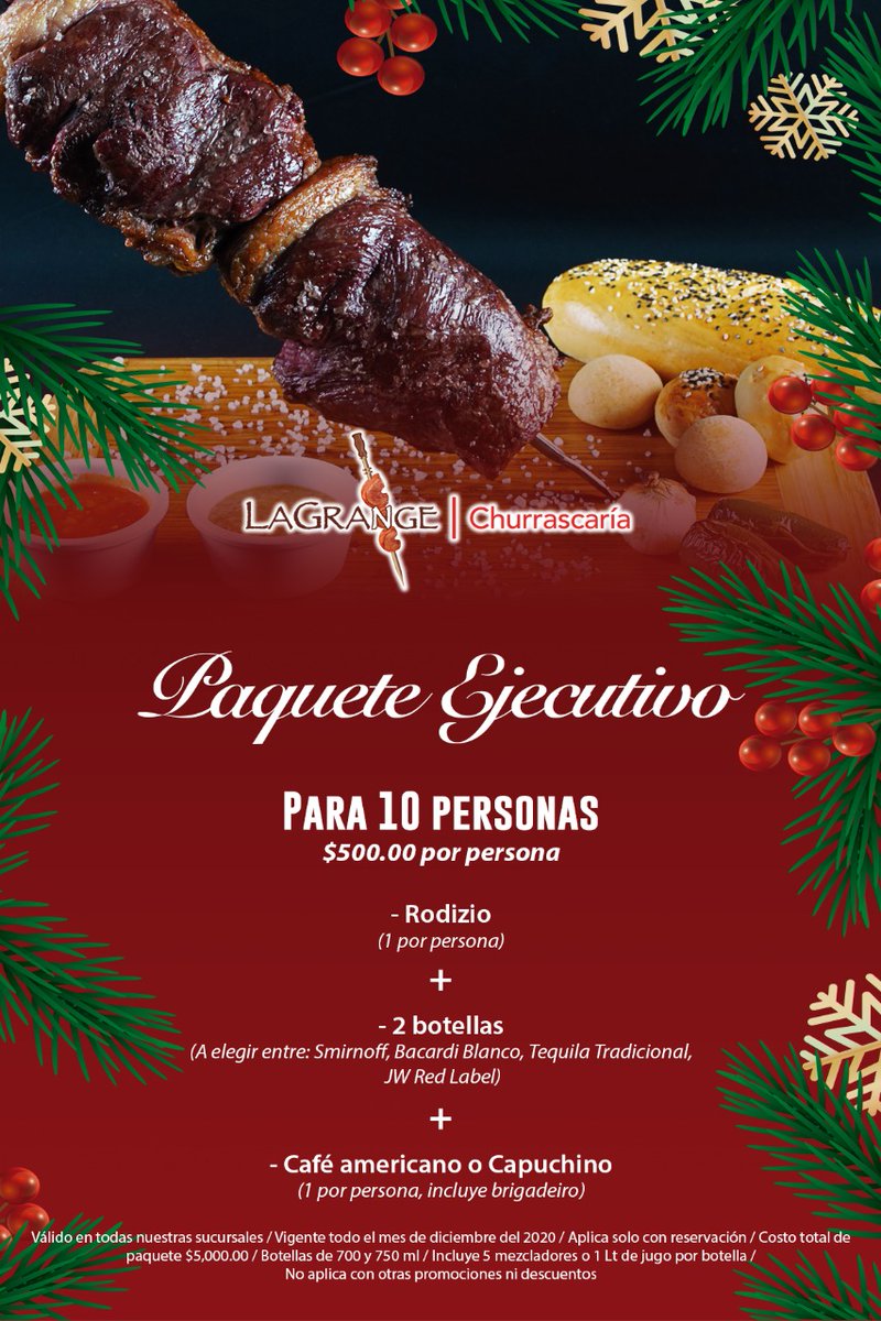 lagrangechurras's tweet photo. 🍷 ¡Ven a celebrar esta temporada de fiestas con nosotros🎊 Llegan los tradicionales paquetes #Lagrange, para que tu festejo sea todo un éxito. Elige tu paquete básico, ejecutivo o Lagrange para 5 o 10 personas y reserva en la sucursal de tu preferencia. https://t.co/Y33SVMpfOW