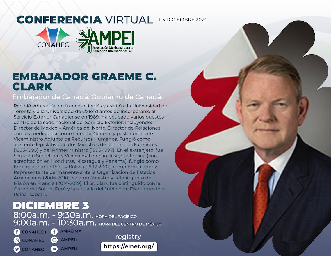 AMPEI1's tweet photo. #Conferenciavirtual #AMPEI #CONAHEC
Contaremos con la presencia de los embajadores de
@EmbCanMexico - @USAmbMex y el Subsecretario de Educación Superior @LucianoConchier
No te quedes fuera de la Conferencia Virtual 2020
@conahec - @AMPEI1
https://t.co/VMSfKN4EVY https://t.co/GGrN2v5NDU