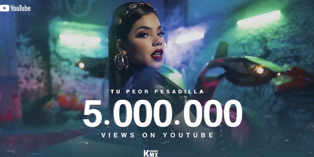 KeninisMx's tweet photo. “Tu Peor Pesadilla” de #KeniaOs - @SoyKeniaOs Alcanzó los 5 Millones de Views en YouTube. 🖤 https://t.co/clZ9C9Z7eN