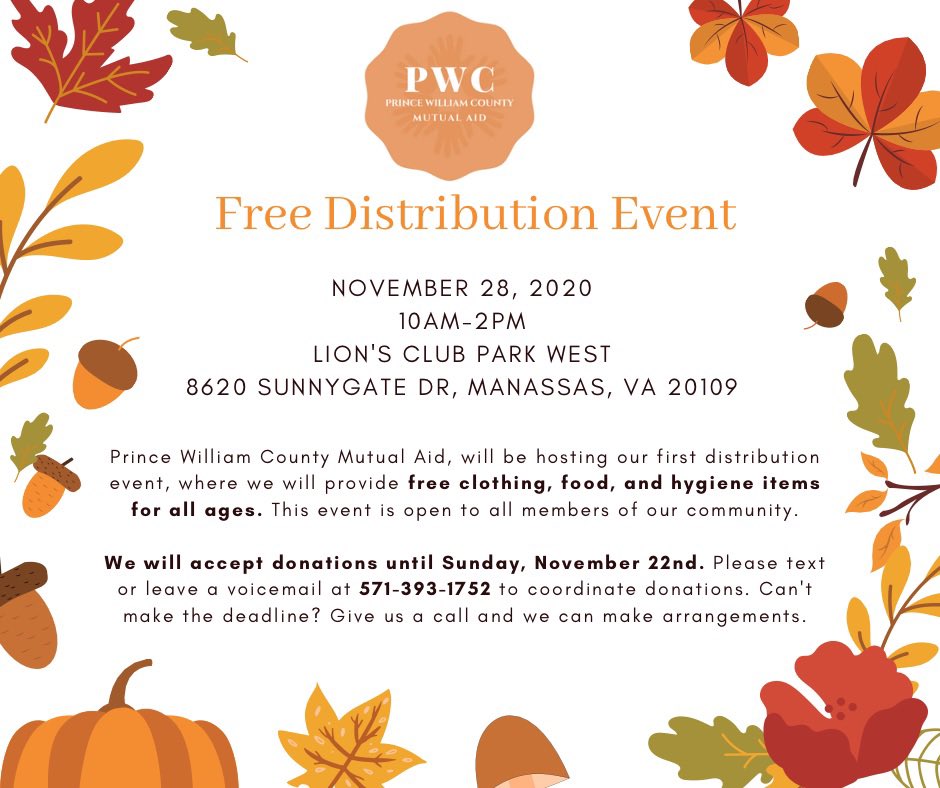 PWCMutualAid's tweet photo. Our distribution event is TOMORROW!!! This is open to all members of the community. If there’s something ya need, get it, something you can give, give it!

Thank you to our community members that donated and a BIG thank you to @PWFoodRescue for supporting with 200 food boxes! https://t.co/A1p4WX7ETp