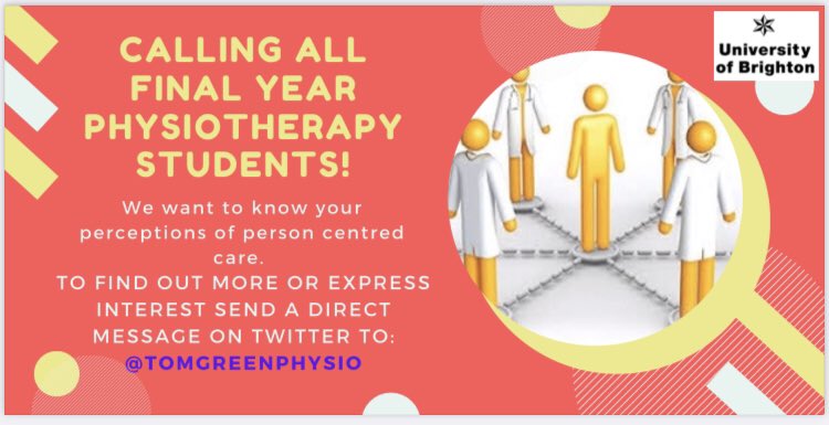 TomGreenPhysio's tweet photo. Recruitment officially open for dissertation! If this interests you then please do get in contact. 😊Retweet’s greatly appreciated. Thanks very much in advance 👍🏻😀
#physiotherapy #physiostudents https://t.co/fx1SrwHJrN