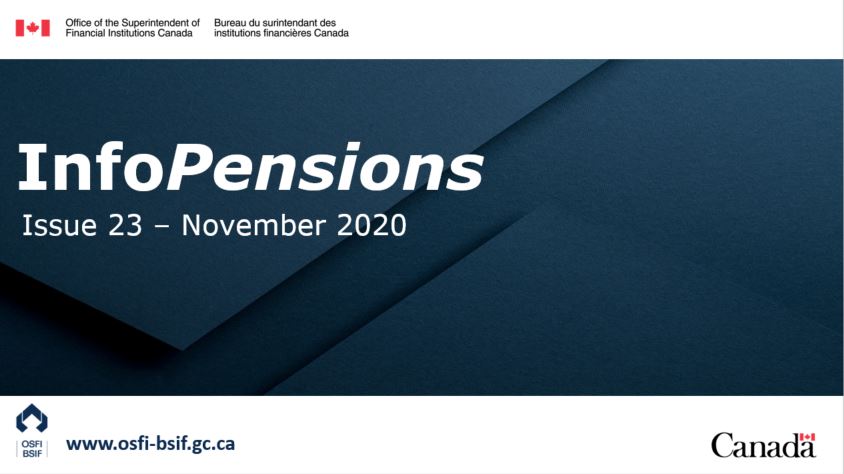 OSFICanada's tweet photo. Our latest #InfoPensions newsletter is available now! It includes announcements and reminders on matters relevant to federally regulated private pension plans and #PRPPs: https://t.co/o4n4ylFUl0 #CdnPensions #PlanAdministrators https://t.co/KHz5rGm3Ni