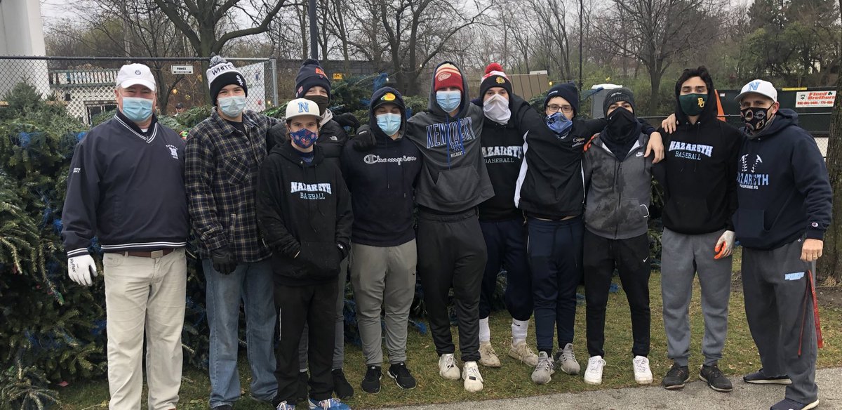 Baseball_Naz's tweet photo. Members of the the Naz baseball team volunteered at LaGrange YMCA Y Menโs Club Christmas Tree Sale this morning.
Great job Wylder Guido, Mark Maschio, Anthony Milano, Joseph Milano, Ryan Smith, Jacob Castaneda, Kevin Fantozzi, Redmond, Murphy & Sam Wampler.
Thanks Bill Spartz! https://t.co/uApStd8HSU