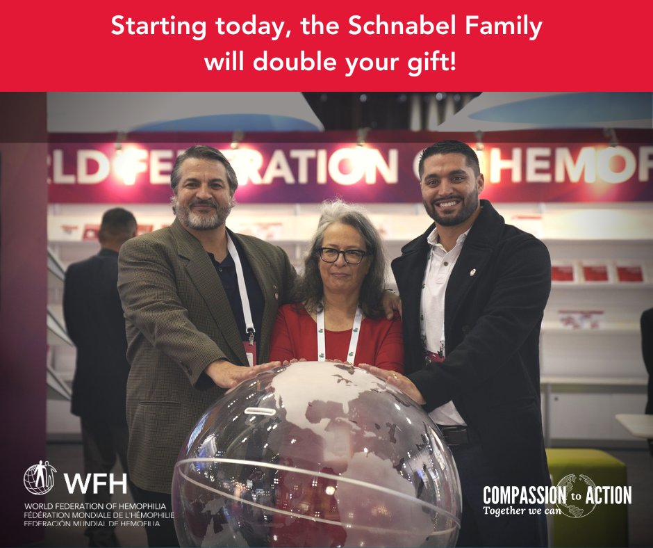 wfhemophilia's tweet photo. After their virtual Thanksgiving dinner, the family of WFH founder Frank Schnabel decided to match all donations up to $5,000! Take action today to double your impact: https://t.co/taNFklapwA #hemophilia #treatmentforall https://t.co/5zm8kbCaGA