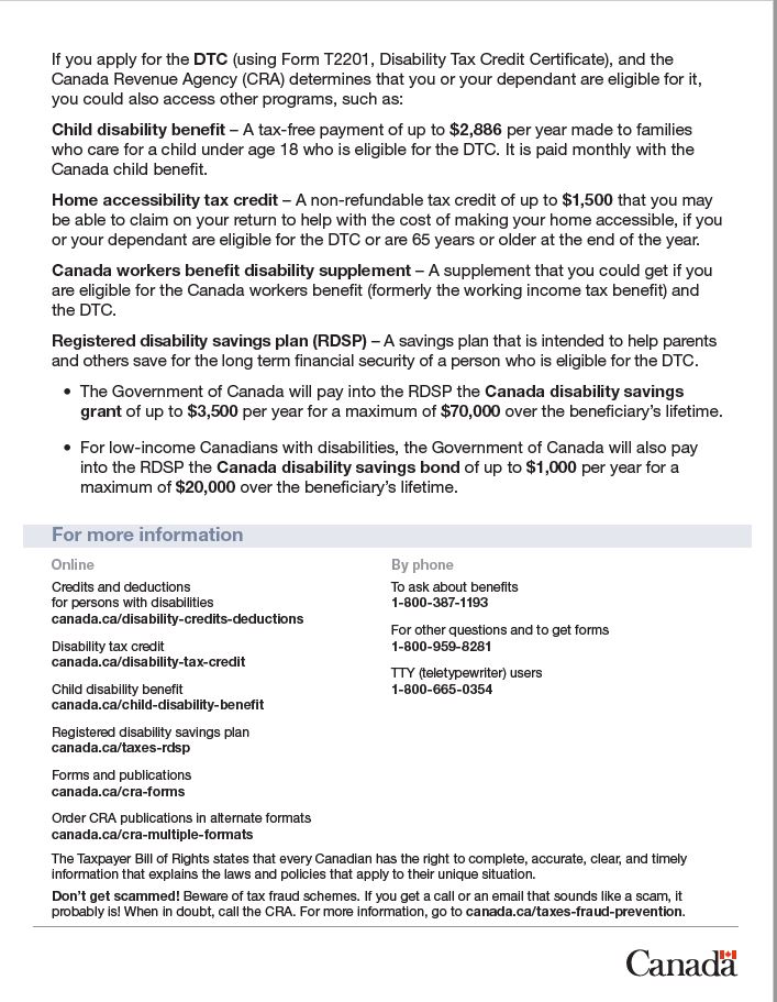 If you live with a disability or have a dependent with a disability, there are benefits and tax credits that may be available to you and the people who support you. Check out this <a href="/CanRevAgency/">Canada Revenue Agency</a>'s factsheet for more info!
