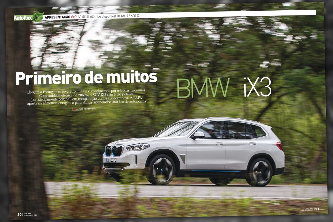 AutoFoco's tweet photo. Chegará em fevereiro, mas já o conduzimos por estradas nacionais. Com unidade elétrica de 286 cv, o SUV iX3 não é tão potente em comparação com a concorrência. A BMW aposta na eficiência energética para atingir anunciados 460 km de autonomia

#autofoco 1052, nas bancas. https://t.co/7zZBLKtgl0