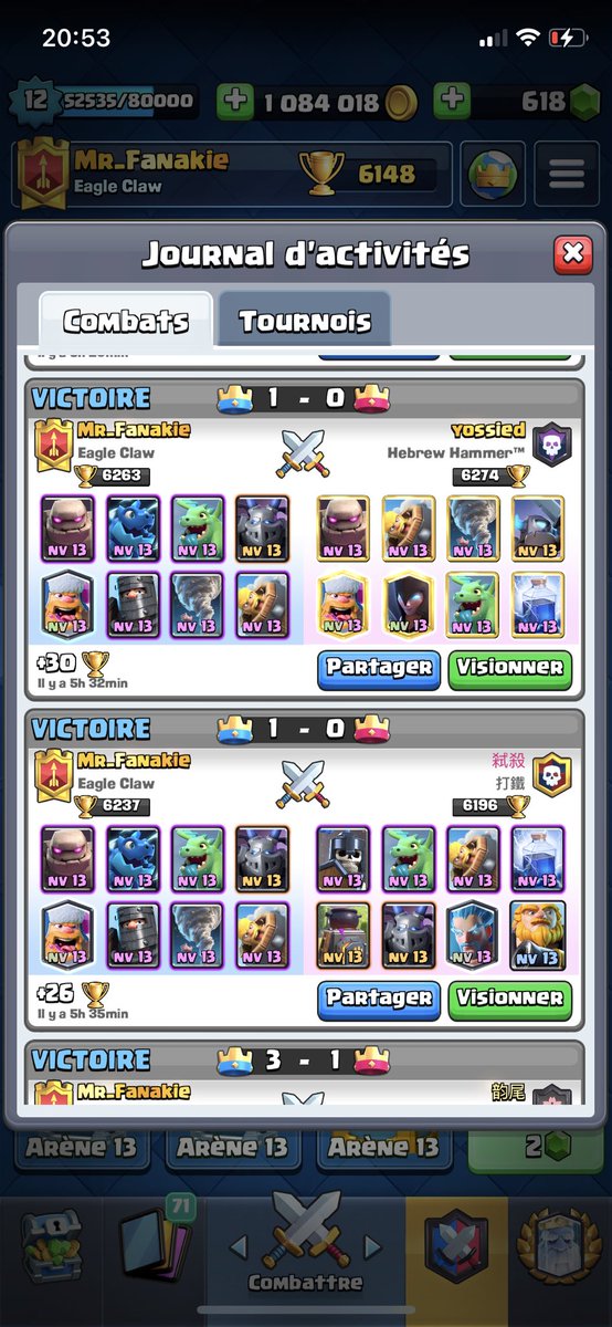 MFanakie's tweet photo. Journée de ladder classique 🥳  @ClashRoyale est un jeu de skill mais pas seulement 😕 https://t.co/yQn6MqVzpk