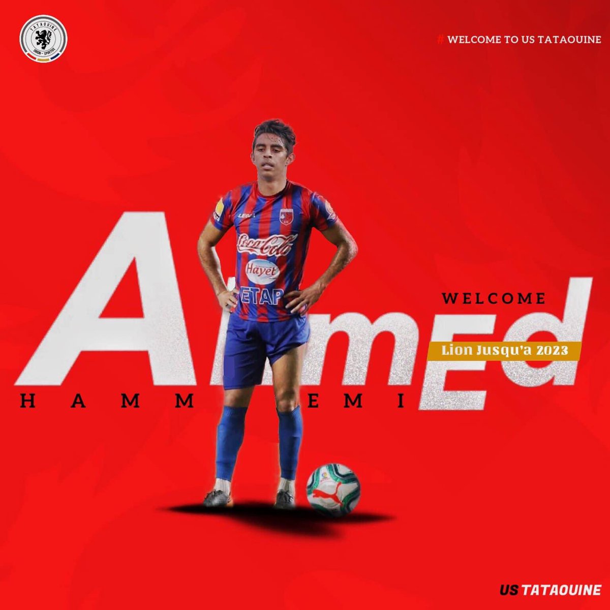 USTataouine's tweet photo. 🚨 Ahmed #Hammami, milieu de terrain âgé de 2️⃣3️⃣ ans, rejoint officiellement l’#USTataouine pour 3️⃣ saisons en provenance de l’#ASAriana.
Bienvenue au club.🔴🔵 https://t.co/4lXfhiGNdi
