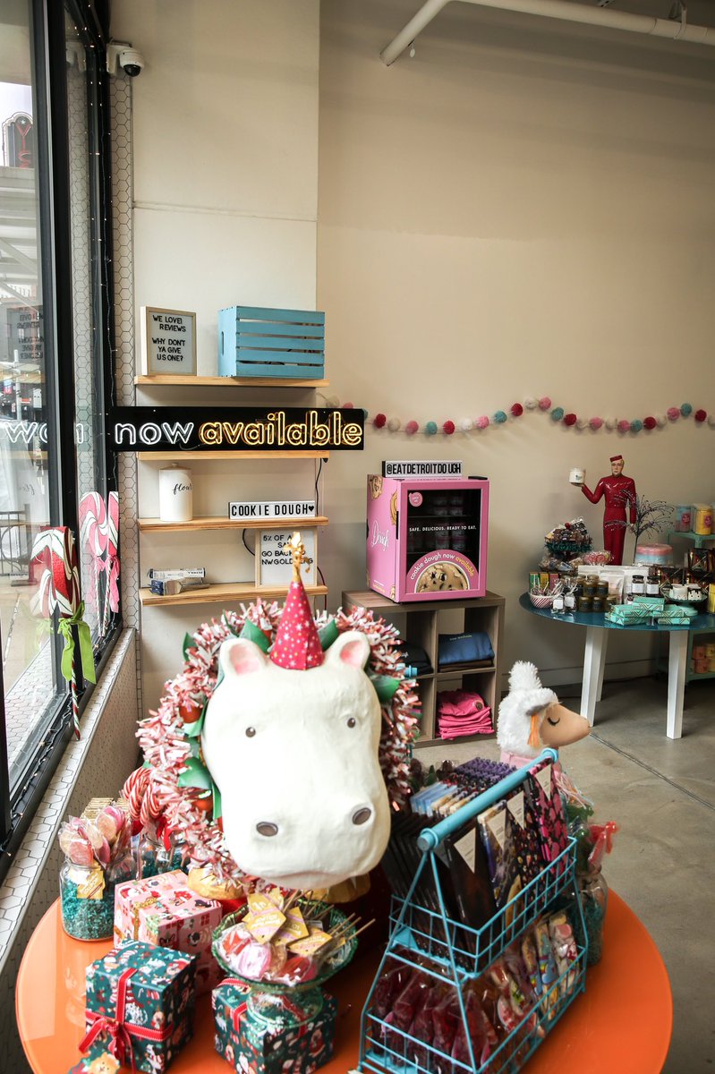 Been missing us?

Thanks to our friends at <a href="/SpunSugaDetroit/">Spun Sugar Detroit</a> and <a href="/BedrockDetroit/">Bedrock</a> we are now available this holiday in downtown Detroit!

Our chocolate chip cookie dough, holiday flavors, merch and much more will be offered starting today through the New Year.