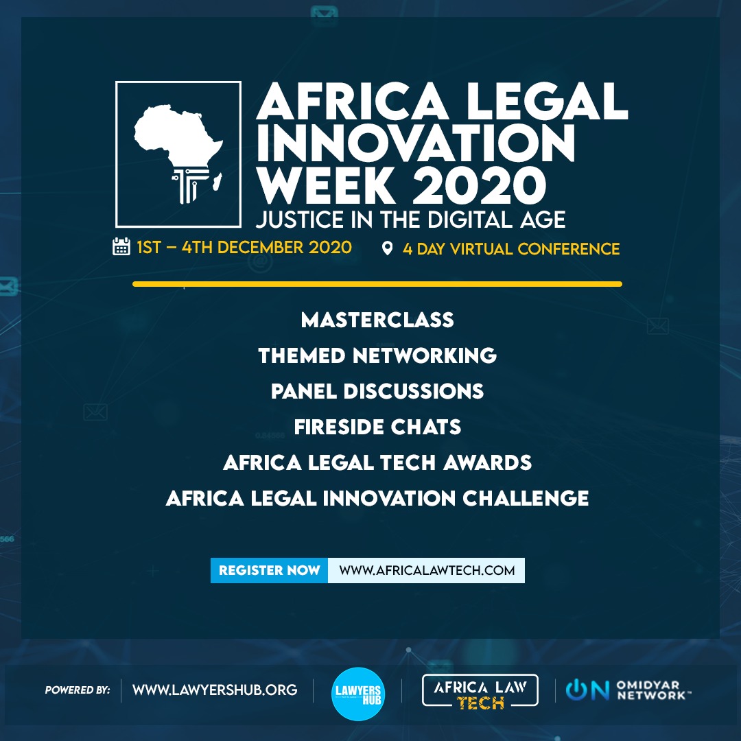 lawyershubHQ's tweet photo. 🕜 UP NEXT: Africa Legal Innovation Week!
We will be rolling out more on next weeks sessions tomorrow. 

👉🏾 Follow @lawyershubkenya and @AfricaLawTech for more on speakers, topics, challenges and awards as we gear up for next week. 
🔗 Register Here: https://t.co/IVXqXjZE9K https://t.co/fEVNypnbZK