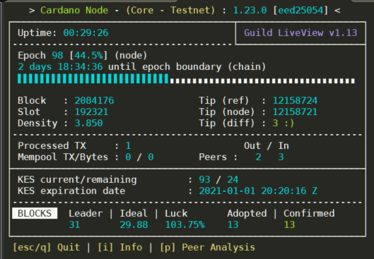 olaahlman's tweet photo. And it's live... go grab the latest version of CNTools, gLiveView and the other Guild tools.
cardano-node 1.23 compatible, cncli leaderlogs with block validation, metadata transactions, improved systemd deployment and much more. https://t.co/4rFstFr7aM