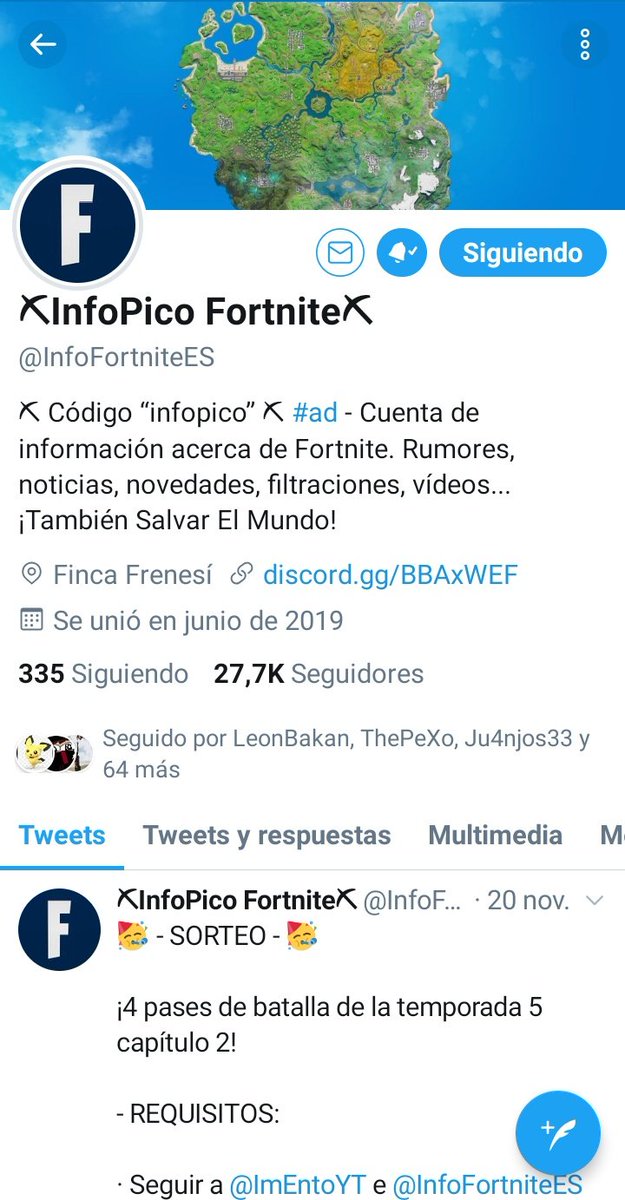 SebasytT's tweet photo. @InfoFortniteES @ImEntoYT Espero Ganar me gaste mis últimos Pavos eran para el siguiente pasé pero no importa CÓDIGO: infopico (😎❤). https://t.co/eNsf42JfiP