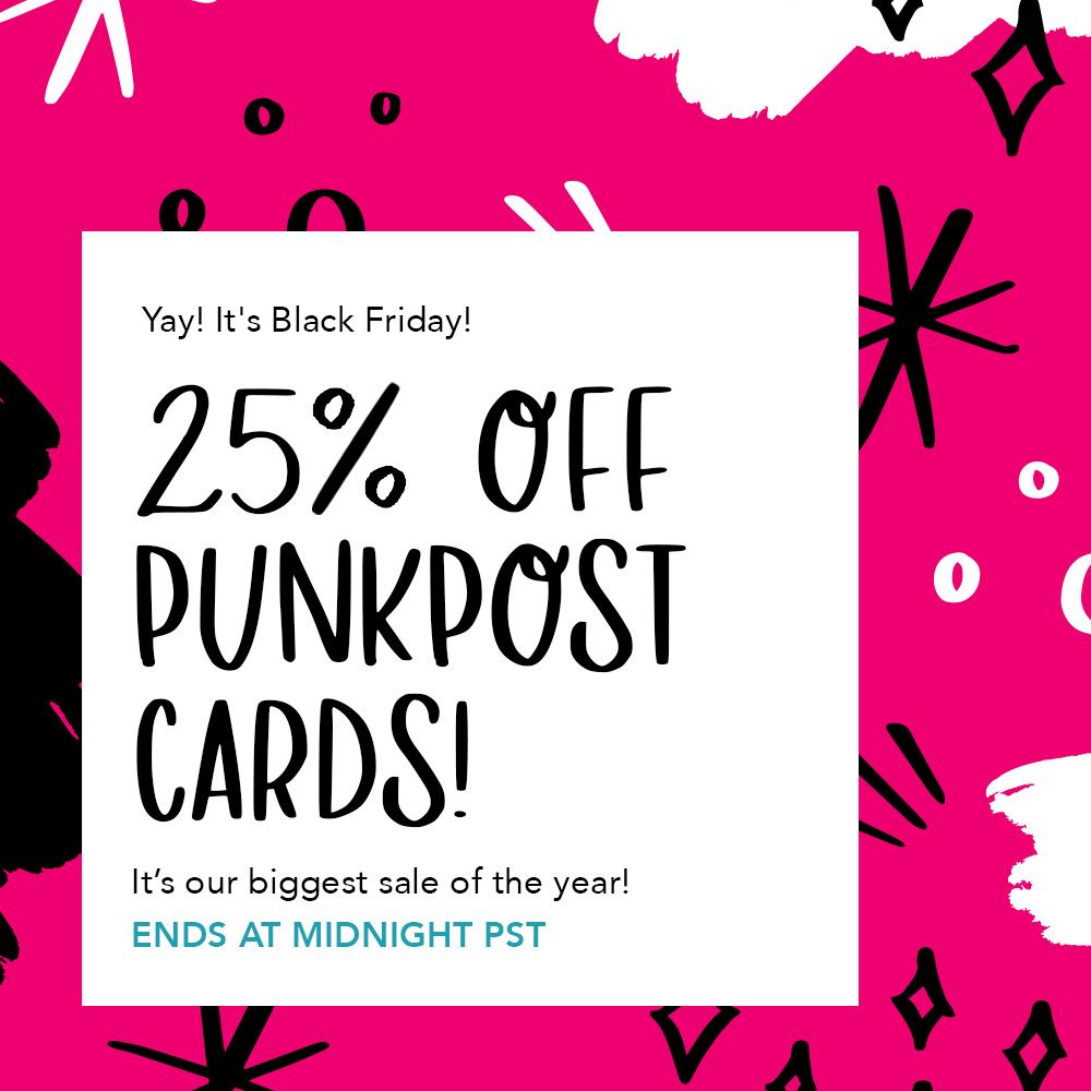 Ho ho ho hold up! ✋ 

We know you're seeing a lot of deals today, but if you love Punkpost cards, you won't want to miss this one. It's our biggest deal of the year! 

Shop now: punkpost.co/open-punkpost-… #blackfriday #holidaycards #blackfridaysale