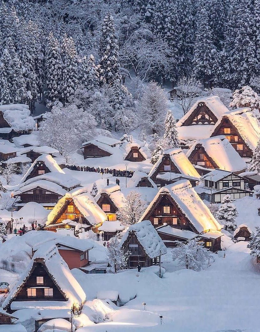 Gassho-Style Homes (Japan)Owing to their remote location, the culture and homes of of the villages of the mountain villages of Chuba Region, are known for the unique nature. The distinctive roof structure is designed to withstand and shed the weight of accumulated snow.