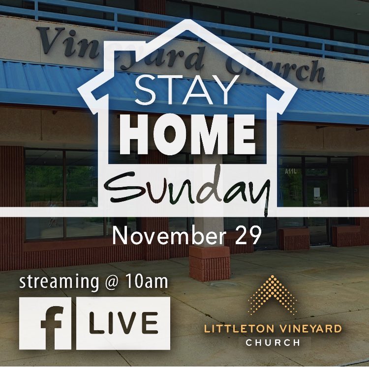 Stay Home Sunday (11/29): Watch Online at 10 AM

With COVID cases on the rise in Colorado, we are encouraging you to stay home this Sunday, November 29, and instead watch Littleton Vineyard’s service on Facebook Live at 10 AM.

#COVIDupdate #LittletonCO #OnlineChurch