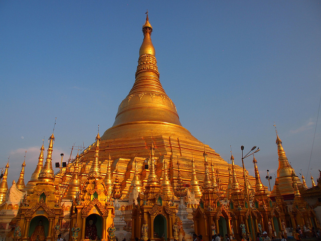 Burmese Pagoda (Myanmar)Burmese Buddhist architecture includes several styles native to Myanmar that began in the 9th century. They are notable for their stupas which serve as a focal point and can be as high as 100 meters.