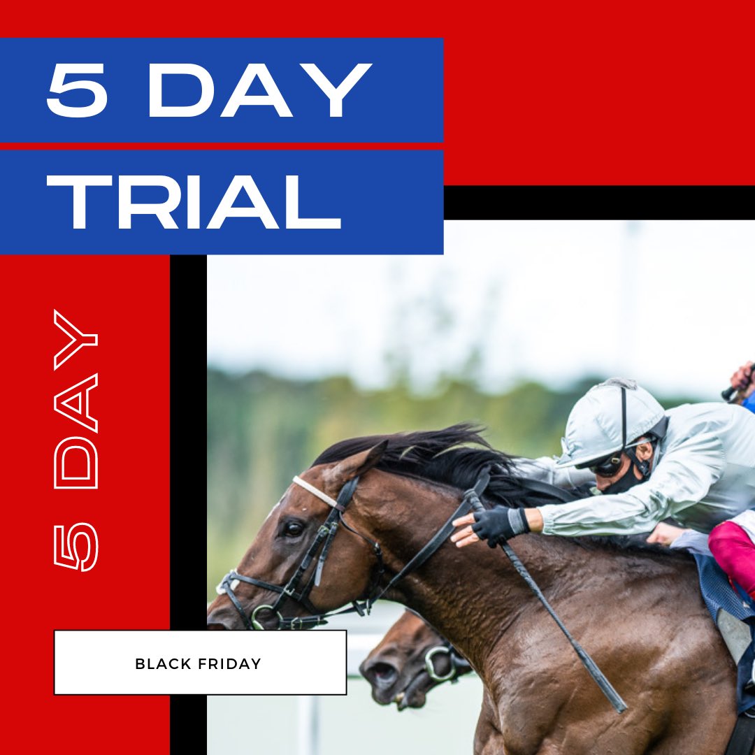 BLACK FRIDAY TRIAL WEEKEND 
💴🐎💴

5 DAYS FREE ✔️
TELEGRAM NEEDED ✔️
+103 POINTS PROFIT IN NOV ✔️

Open to old and new members 

DM TO START 📲

Make your Xmas spends let’s GO!!