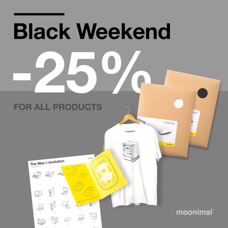 Black Weekend 🦾🦾/ Get 25% OFF everything! Use BLACK2020 coupon on moonimal.com
.
#blackweekend #desksetup #magicmouse #macintosh #classicmac #blackfriday2020 #giftsideas #isetup #workspacedesign #mousepad