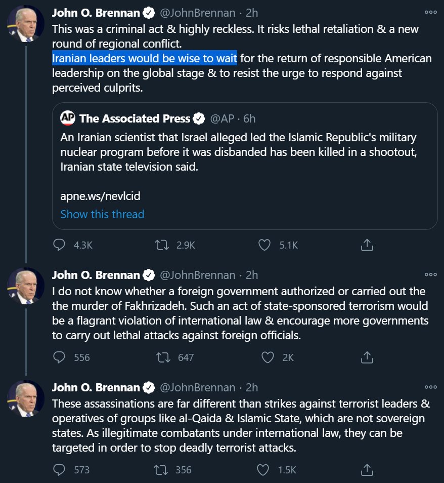 Interesting to see Obama's CIA director John Brennan literally providing advice to  #Iran's regime.