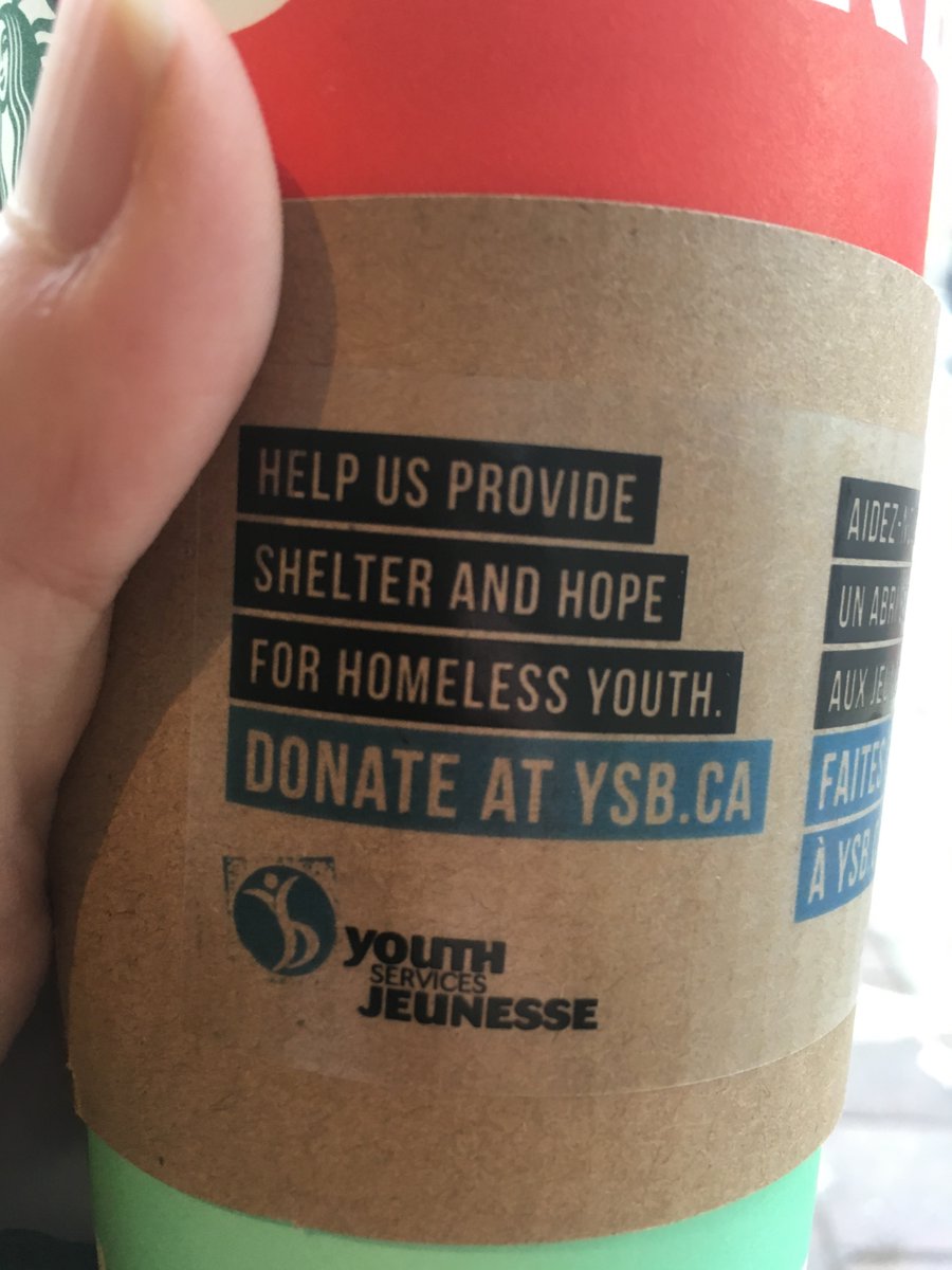Thank you @starbuckscanada for your support of #StayUpOttawa! They’re one of our amazing event sponsors, AND three local Starbucks shops in #Ottawa are sharing our message to end and prevent youth homelessness in our community via their coffee sleeves!