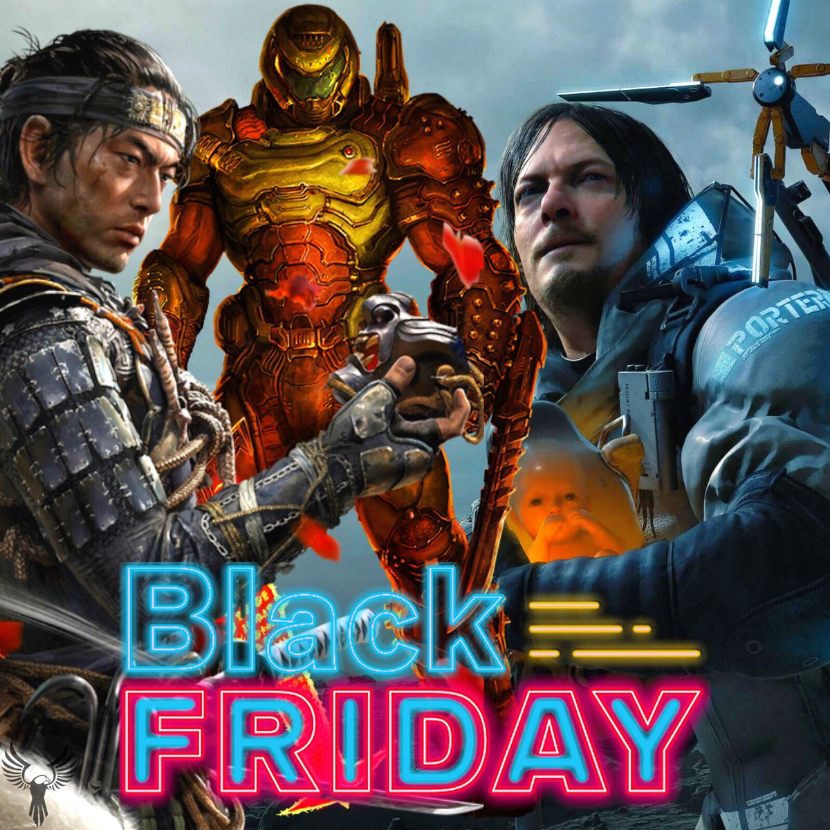 FalconeCompany's tweet photo. Happy Black Friday folks! Some of my favourite games are with discount, I definelly recommend them! I will for sure by the Ghost of Tushima(the only one I don't have yet). How about you, what game are in your Black Friday list? #blackfridaygames #blackfridaygamestop #gamelover https://t.co/nCJUFy8wW1