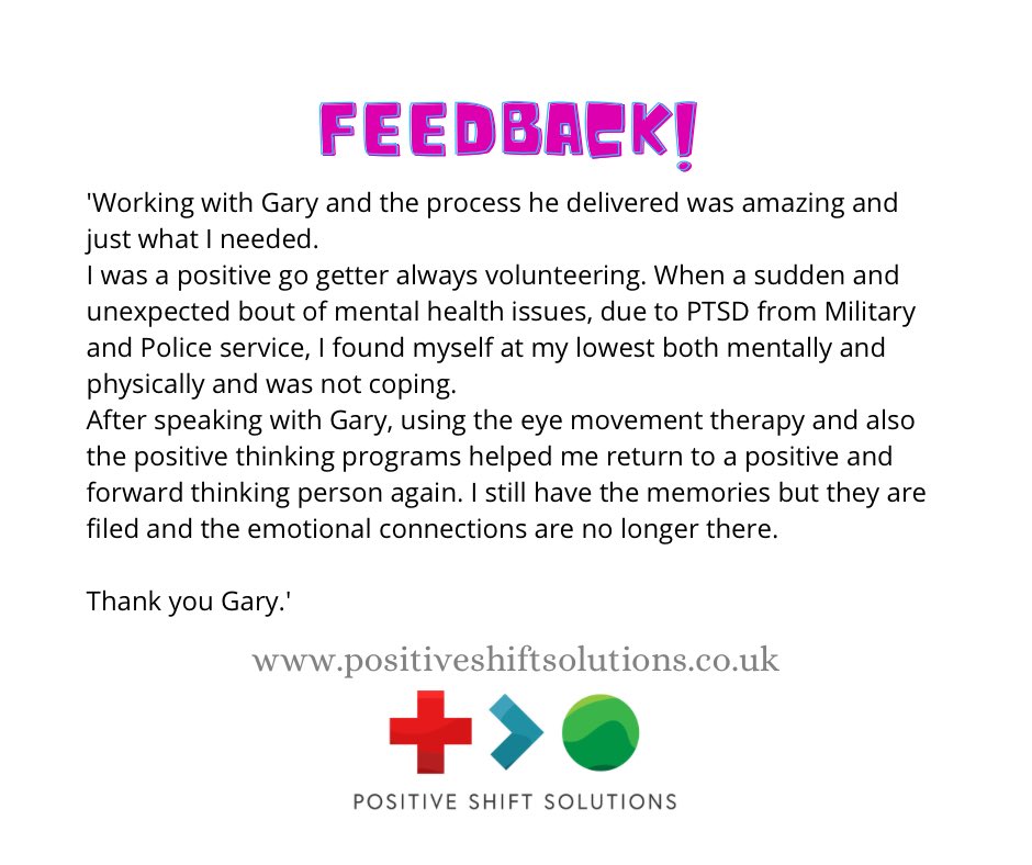 PositiveShiftSo's tweet photo. Humbling feedback from a serving Police Officer I recently supported through his mental health &amp; PTSD issues. Im so glad I am able to help make things clearer again @SuffolkPolFed @NorfolkPolfed #PTSD #emergencyservices #MentalHealthMatters https://t.co/2j4Rz156Mu