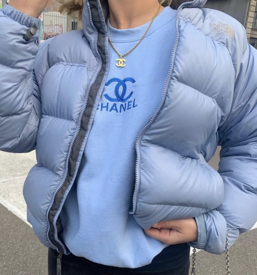 north face baby blue puffer
