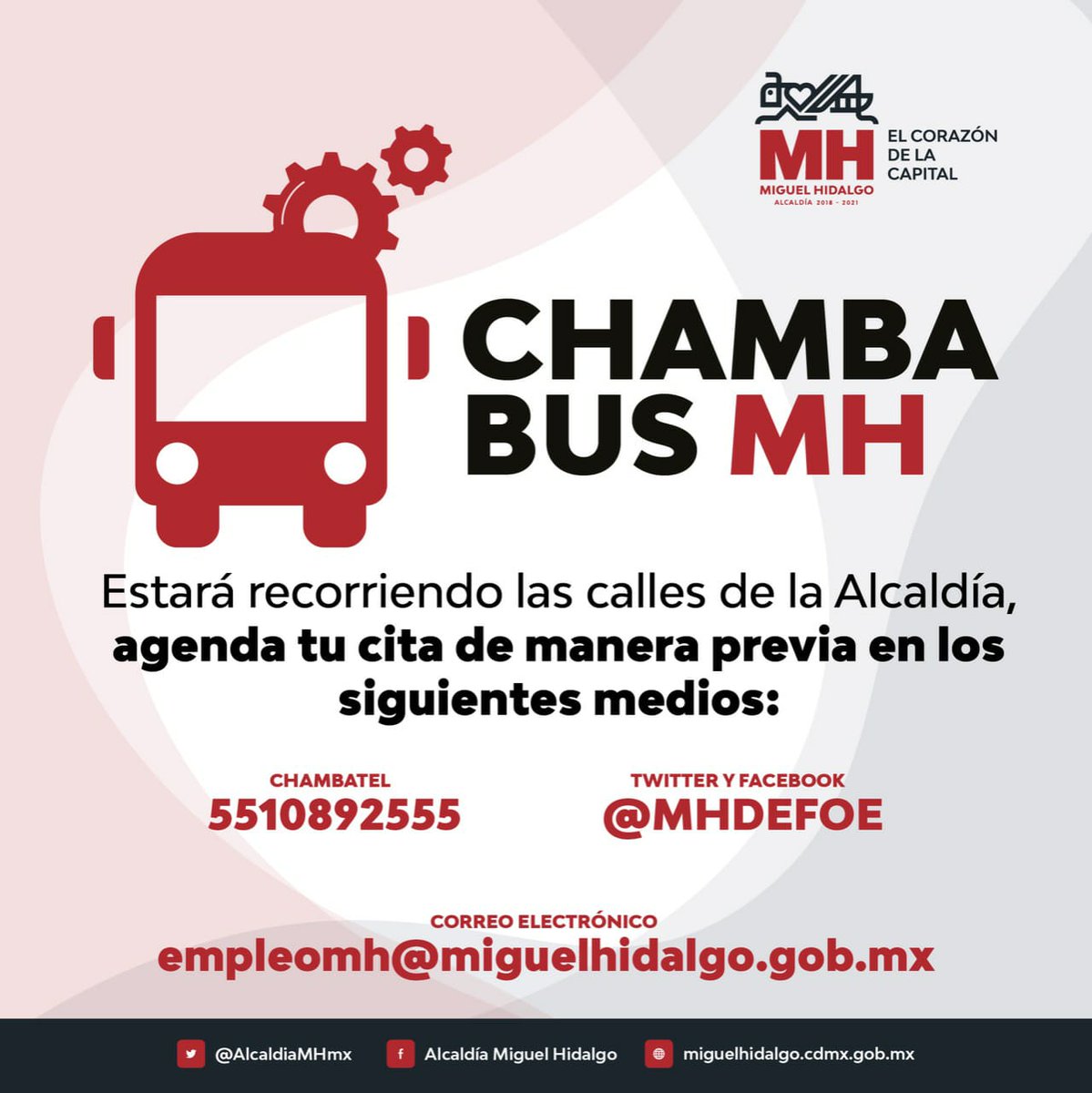 MHDEFOE's tweet photo. El equipo de la @AlcaldiaMHmx lleva por las calles de la comunidad el #ChambaBUS. Ahora puedes agendar tu cita en los siguientes medios👇
#MHelCorazónDeLaCapital
#QuedateEnCasa https://t.co/gvU8QbZC0K