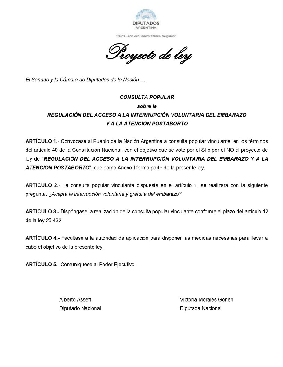 DifusionUnir's tweet photo. Los diputados @DiputadoAsseff  y @VMoralesGorleri  quieren que sea el pueblo el que diga si o no al #Aborto https://t.co/sUzUeydGP3