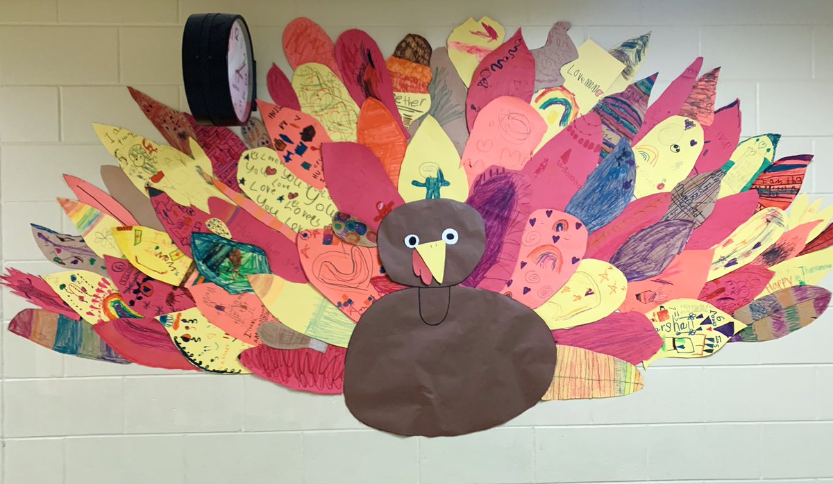 hanfelthawks's tweet photo. How neat is this Turkey made by our Hanfelt Hawk Kindergartens?  We hope everyone enjoyed their Thanksgiving and has a wonderful relaxing weekend! https://t.co/TVH2HLXWFi
