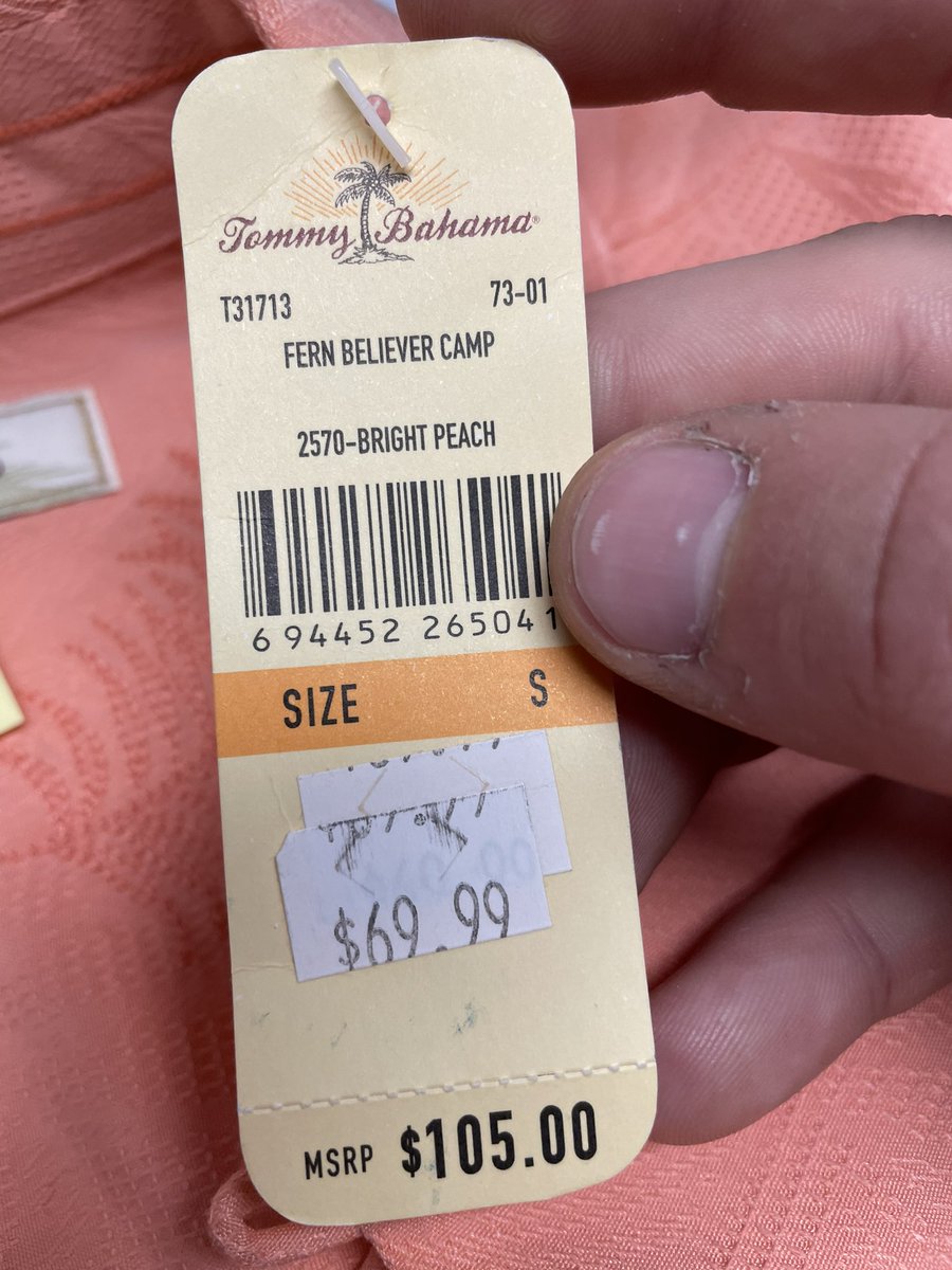 alexgacek_'s tweet image. This Tommy Bahama shirt was $105, at the thrift store for $15. I saw it last time and waited, was 50% off today. LFG #thisishowiwin