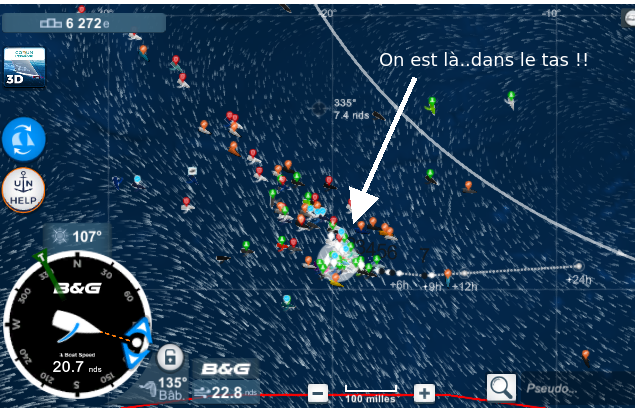 Un point #VDG2020 au jour #20 de <a href="/VirtualRegatta/">Virtual Regatta</a> . On a essayé de contourner l'anticyclone de St Hélène, on s'en sort pas mal.. on est 6272 au classement général  !! Maintenant cap vers Bonne Espérance.. avec une jolie lune sur le visuel nuit!!