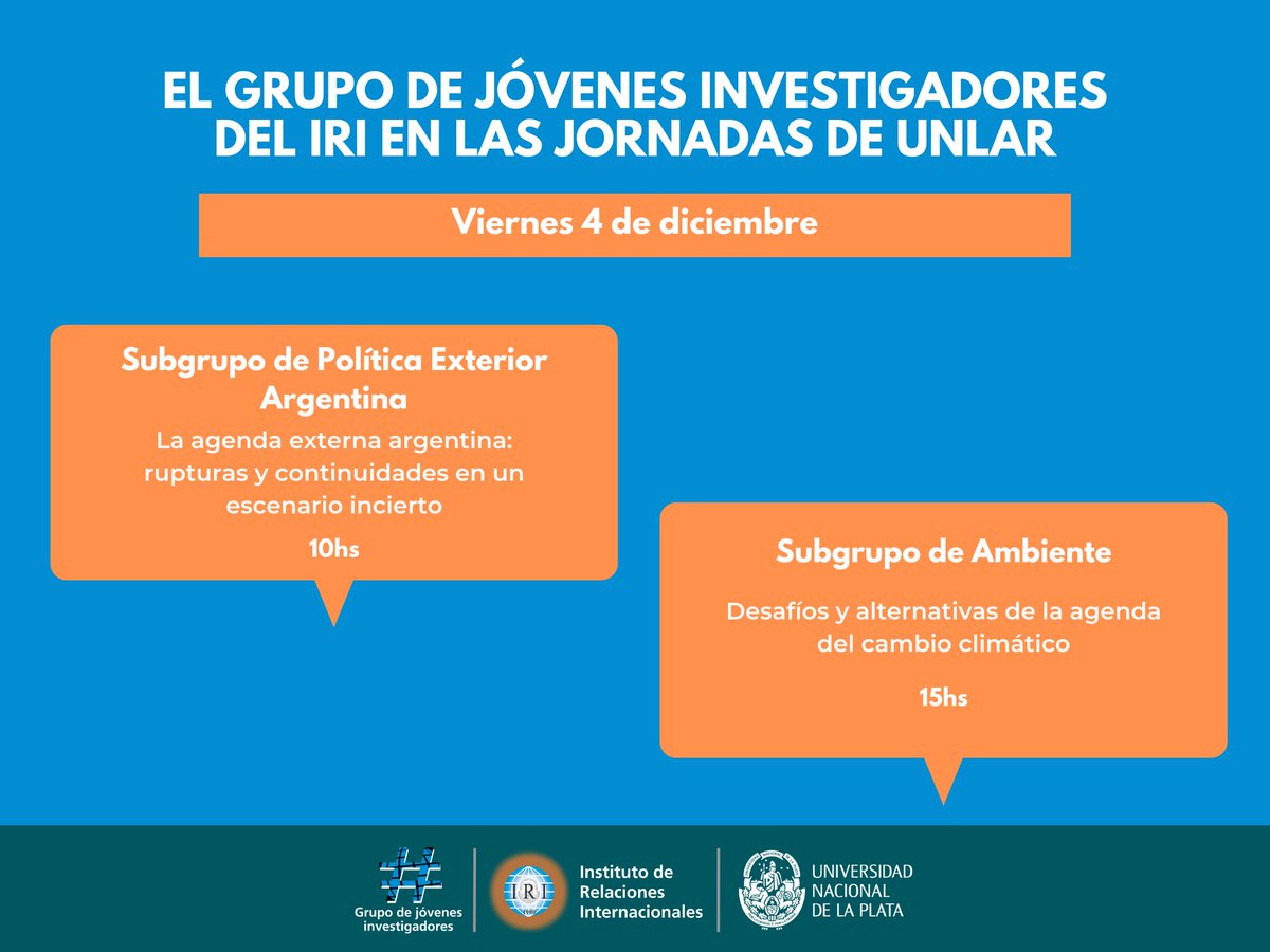 💥 El Grupo de Jóvenes Investigadores en las Jornadas de Ciencia Política de la UNLaR <a href="/JornadasCP/">Jornadas Ciencia Política UNLaR</a>

Les dejamos los dias y horarios de las 7 Mesas Redondas que presentaremos de parte de nuestros Sub-Grupos de Investigación.

Más info 🤔: Sigan el Hilo 👇👇