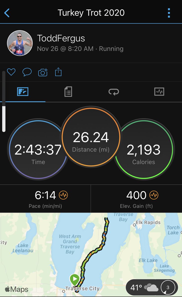 stentordoc's tweet photo. Generated a super-sized Thanksgiving appetite with a 26.2 mile Turkey Trot to give #teamneely the (very) early lead in the @MarathonProj Virtual Marathon. #teamgetrunning #thankfulforrunning https://t.co/vGyS4E6som