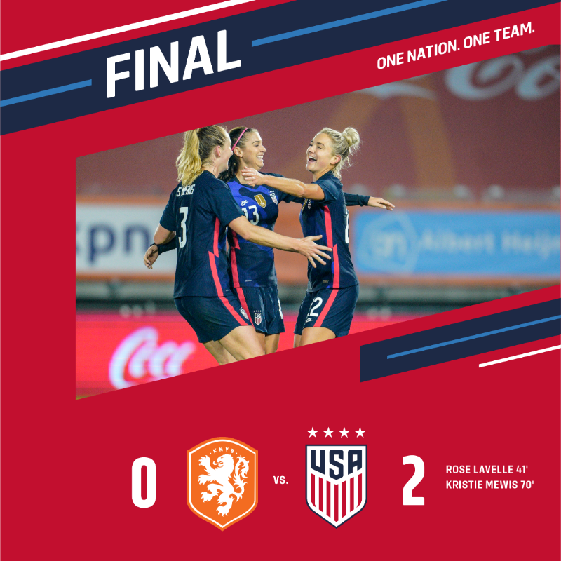 USWNT's tweet photo. Friday nights are for The Gals. 

Closing out 2020 with a 2-0 win vs. Netherlands