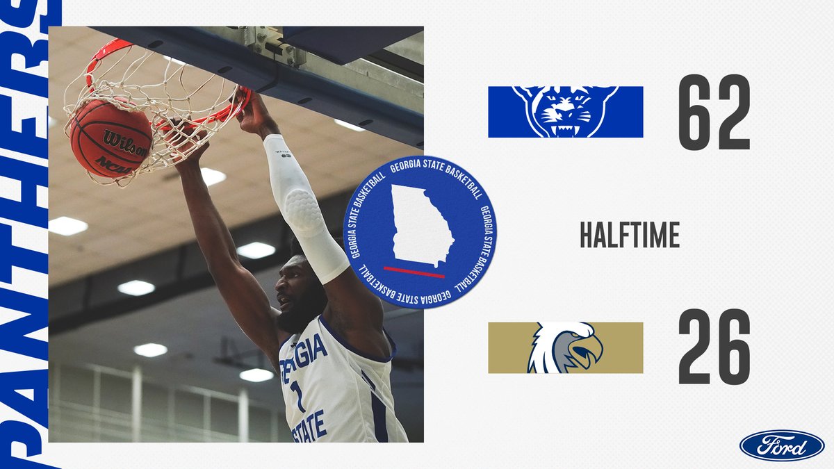 GSU_MBasketball's tweet photo. 3⃣ Panthers reach double figures in the first half led by @110Jrob with 15 points.

#GSUnited | #OurCity https://t.co/2K9kpgYcWP