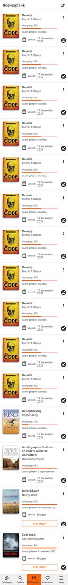 ericmulders's tweet photo. @bibliotheek help, de app is op hol geslagen en heeft spontaan 1 boek er nu 10x in staan. https://t.co/jHeQ35gr79