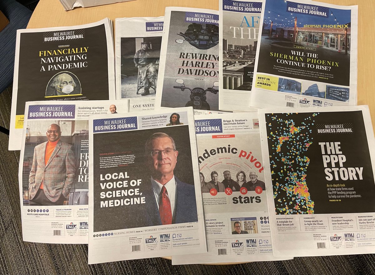 MarkKassWIAHOF's tweet photo. On Thanksgiving weekend, want to thank @MKEBizJournal staff for hard work. We have published 37 papers remotely, something we never thought about before March @ToddBragstadMBJ @dschuylerMBJ @barbzaferosMBJ @richkirchenmbj @seanryanmbj @SLeskMBJ @MNaczekMBJ @NWilliamsMBJ @jac_pri https://t.co/gmqtJh61gf