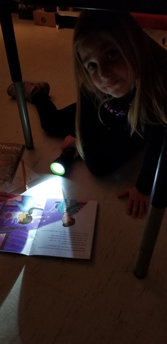 Sharon_readUP's tweet photo. Gr. 2/3 Aulenback loves Flashlight Friday Reading! S's smiling, engaged, building stamina & enjoying their reading experience. Create reading adventures to motivate your readers-Fireplace Friday-Camping Classroom... #makeitsocial #studentchoice @AdesElem @tanyamac73 @HrceLiteracy https://t.co/QtFm2I9T3m