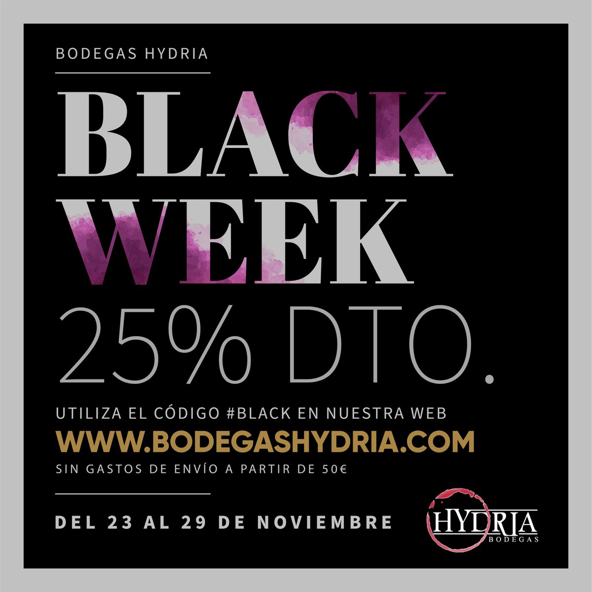 BodegasHydria's tweet photo. Aprovecha el #BlackFriday con un 25% de descuento en nuestra web con el código #black

https://t.co/CQoexv7dQs
Gatos de envío gratis a partir de 50€ https://t.co/efH8hqwt60