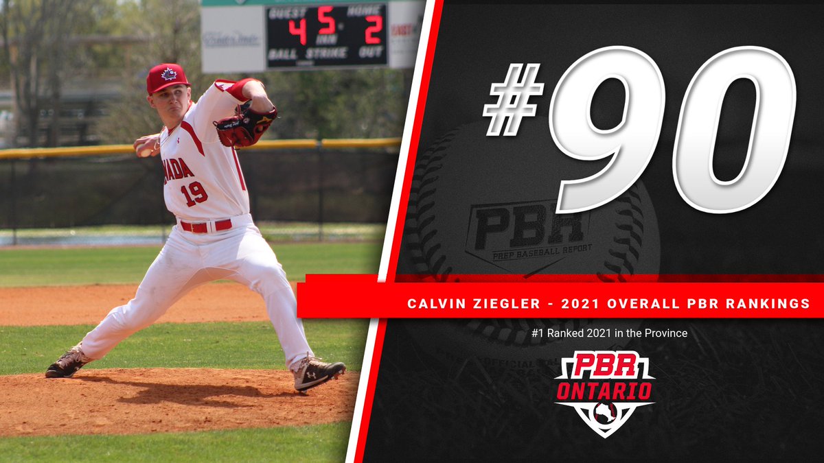 Overall PBR Rankings - 2021 Grads
•••
Calvin Ziegler (<a href="/CalvinZiegler19/">Calvin Ziegler</a>) of the <a href="/GLCanadians/">Great Lake Canadians</a> comes in at #90 as the highest ranked Canadian in the class🔥 
•••
#PBRIsThere #BaseballOntario 🇨🇦🇨🇦