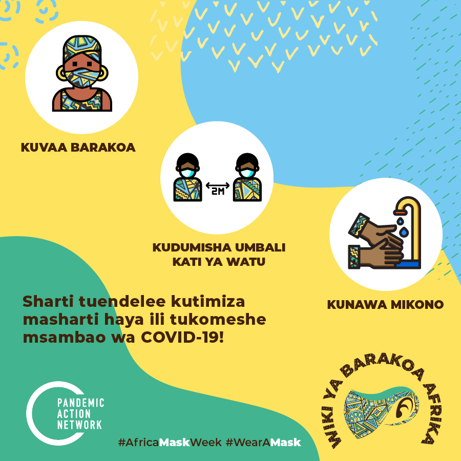 MajiSafiGroup's tweet photo. Mask wearing, hand washing and physical distancing are three of the best tools to fight #COVID19 – together, they can help us stop the pandemic. Learn more about how you can make a difference during #AfricaMaskWeek. https://t.co/C5Bac6DMxn