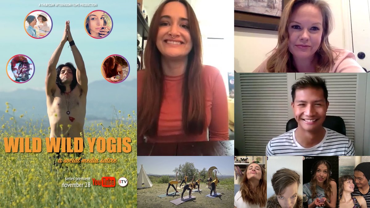 BionicBuzz's tweet photo. Our interview w/ @AshleyAtwoodbiz Erin Goulet &amp; Chris Gatpo the cast of @wearethursdayAF's #WildWildYogis series. It is a love-hate letter to social media: a satire about millennials chasing insta-fame rather than facing their demons. On @YouTube tomorrow  https://t.co/MlBVNWyTYt https://t.co/jySjzcQ7ao