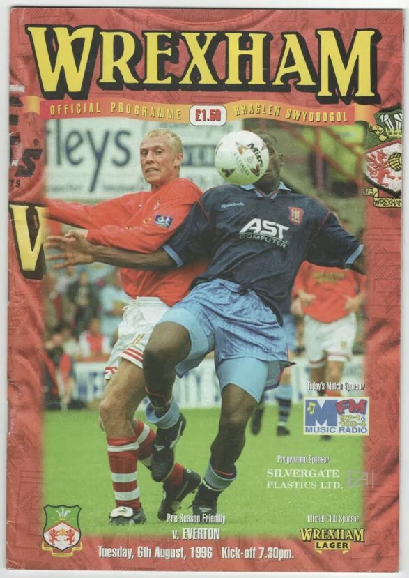 #159 Wrexham 3-4 EFC - Aug 6, 1996. EFC travelled to the Racecourse Ground in Wales for a cracker of a pre-season friendly. Wrexham were a League One team at this point & had finished 8th the previous season. The Blues won 4-3 with Andrei Kanchelskis scoring all 4 goals for EFC.