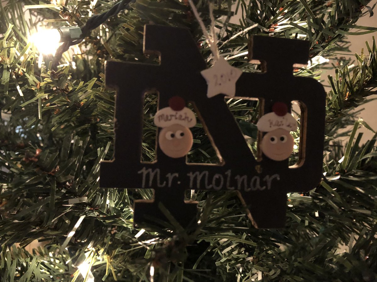mrmolnar2you's tweet photo. Officially Christmas season at the Molnar’s when I hang one of the most thoughtful gifts I’ve ever received from students. Thanks again @mariahjar13 and @gilmore_kailey Merry Christmas https://t.co/vbDdN7jbi2