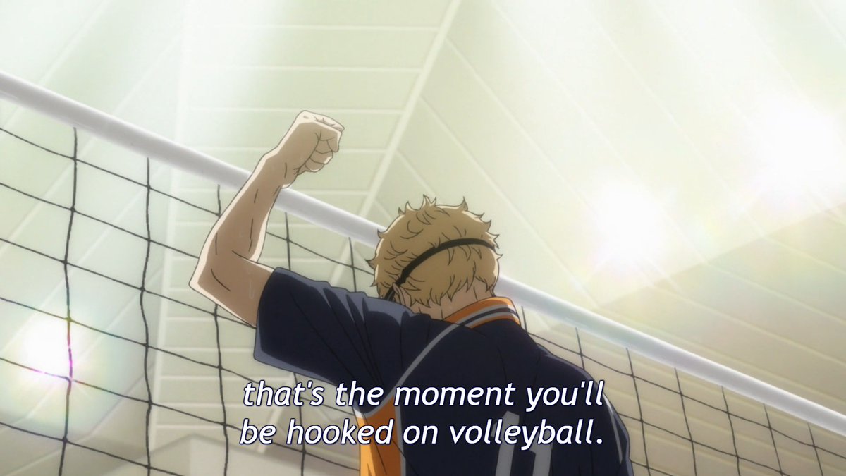 It's a nice thematical callback to Bokuto's advice to Tsukishima on how beating a talented opponent and realizing your potential gets you hooked on volleyball.