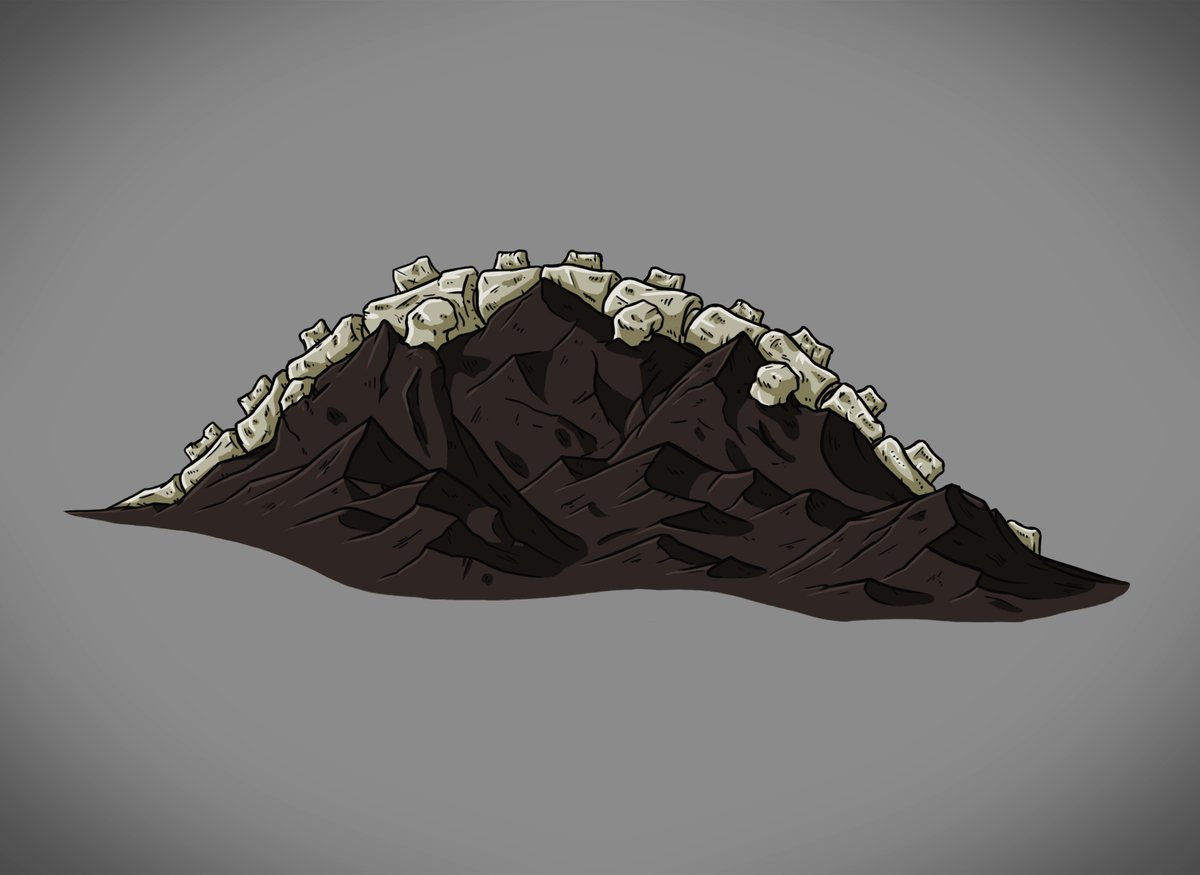 WolfDrakeStudio's tweet photo. Day 27 of Mapvember. Today's prompt was "Spine". This creature was so huge, that mountains grew around its skeleton. Only the spine remains visible, protruding through the rock. This was a fun little map asset to make!
#mapvember #mapvember2020 https://t.co/tEmMDLE7il