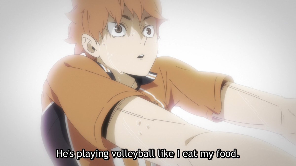 Hunger for food and hunger for sports is a pretty obvious analogy, but I love how Osamu got into the psychology behind eating and passion for sports. Specially how addictive good food and success at sports can be, especially when you're lacking both.