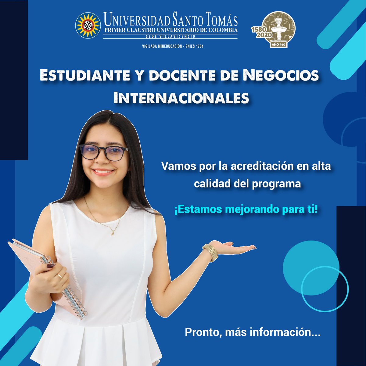 SantotoVillavo's tweet photo. ¡Estamos mejorando para ti! El programa de Negocios Internacionales está en el proceso de obtener su acreditación de alta calidad. ¡Vamos por ello! 👏 https://t.co/4Hp1RyBOFI